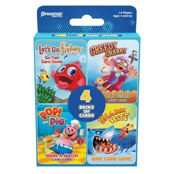 Pressman Classic Card Games 4-in-1 Set - Develops Memory - Picture 1 of 5